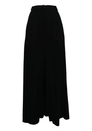 pushBUTTON pleated A-line skirt - Black
