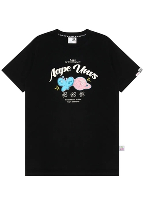 AAPE BY *A BATHING APE® logo-print cotton T-shirt - Black