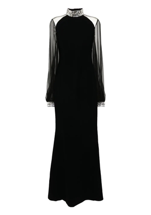 JEAN-LOUIS SABAJI crystal-embellished gown - Black