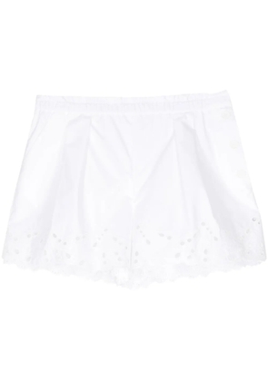 Dice Kayek embroidered cotton shorts - White