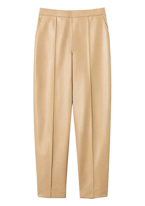TWINSET faux-leather straight-leg trousers - Neutrals