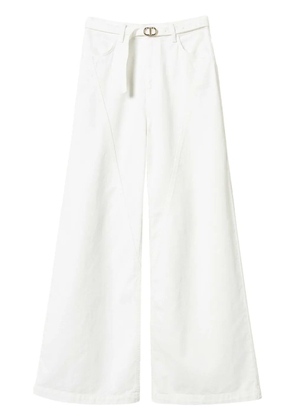 TWINSET Oval T wide-leg jeans - White
