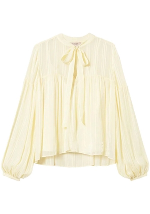 TWINSET stripe-jacquard blouse - Neutrals