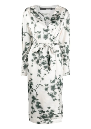 ROTATE BIRGER CHRISTENSEN abstract floral-print midi dress - Neutrals