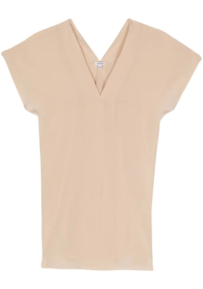 ASPESI V-neck crepe silk blouse - Neutrals