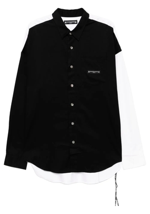 Mastermind World logo-patched shirt - Black