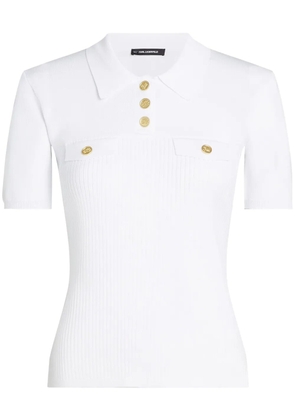 Karl Lagerfeld logo-buttons polo top - White