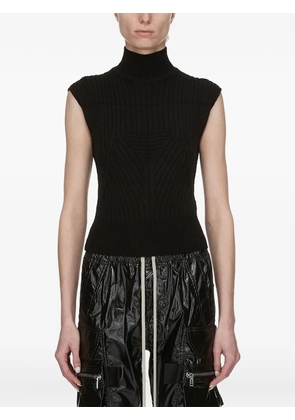 Rick Owens ribbed turtleneck sleeveless top - Black