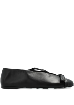 Moschino bow-detail leather ballet flats - Black