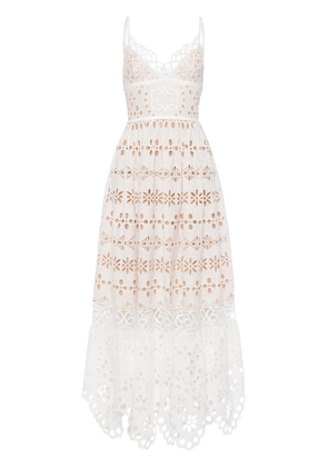 Elie Saab V-neck embroidered maxi dress - White