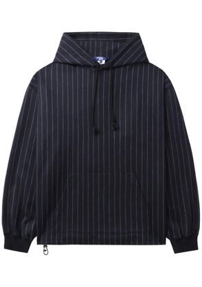 Junya Watanabe MAN stripe pattern hoodie - Blue