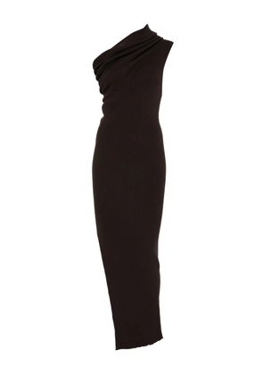Rick Owens Thena one-shoulder ribbed maxi dress - Brown