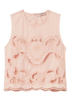 TWINSET broderie-anglaise sleeveless top - Pink