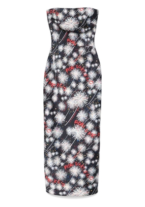 alessandro enriquez fireworks-print midi dress - Black
