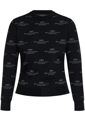 Balenciaga all-over logo-print jumper - Black