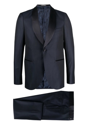 Emporio Armani satin-lapel dinner suit - Blue