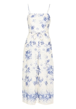 TWINSET floral-print chambray jumpsuit - Neutrals