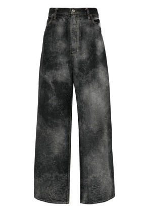 Facetasm galaxy-print wide-leg jeans - Black