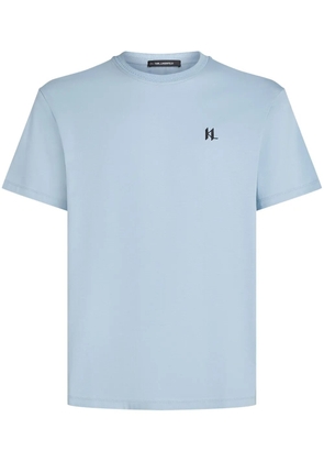 Karl Lagerfeld logo-embroidered T-shirt - Blue