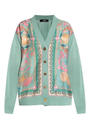 Versace embroidered cardigan - Green