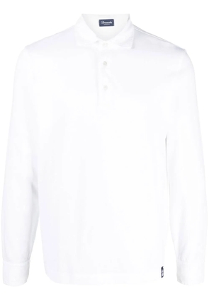 Drumohr long sleeve cotton polo shirt - White