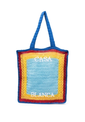 Casablanca Atlantis crochet-knit tote bag - Blue
