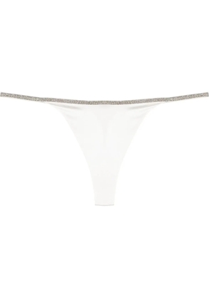 Nuè crystal-embellished thong - White