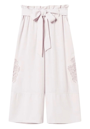 TWINSET cropped twill trousers - Pink