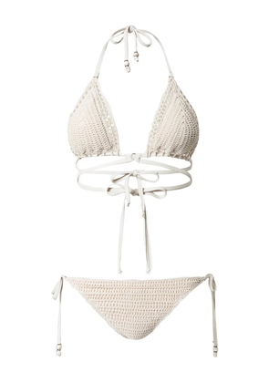 TWINSET crochet-triangle bikini - Neutrals
