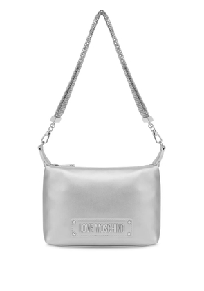 Love Moschino logo shoulder bag - Silver
