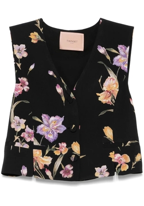 TWINSET floral-print waistcoat - Black
