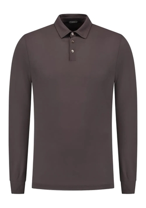 Zanone long-sleeve polo shirt - Brown