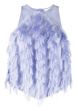 GANNI fringe-detail sleeveless top - Purple