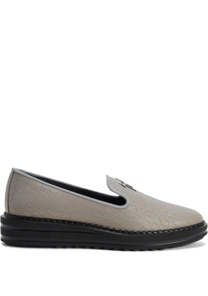Giuseppe Zanotti Tim logo-lettering loafers - Grey