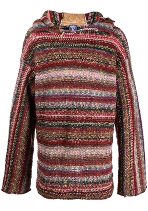 VITELLI striped recycled wool hoodie - Red