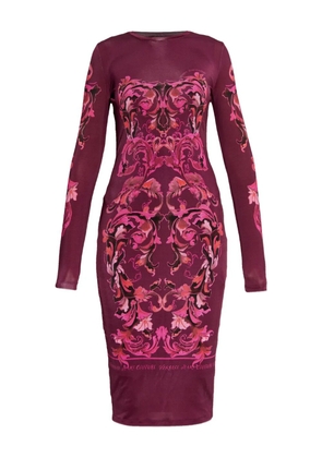 Versace Jeans Couture barocco-print long-sleeve midi dress - Pink