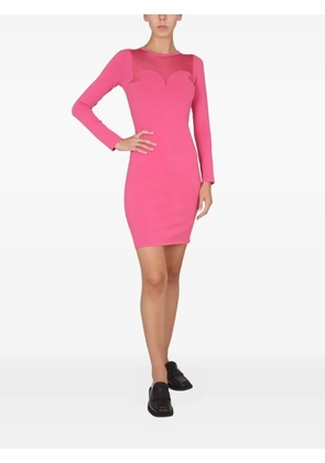 Moschino mesh-panel mini dress - Pink