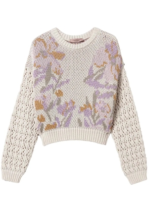 TWINSET floral-jacquard sweater - White