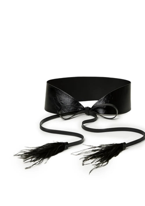 TWINSET feather-embellished sash belt - Black