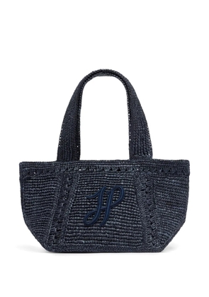 Patou small JP monogram trapeze-design tote bag - Blue