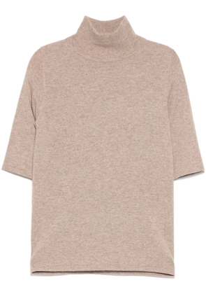 N.Peal Mock Neck t-shirt - Brown