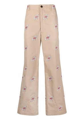 Junya Watanabe MAN X Roy Lichtenstein cotton chino trousers - Neutrals