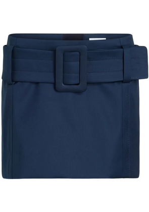 Patou belted organic-cotton mini skirt - Blue