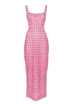 Dina Melwani crystal-embellished mesh dress - Pink