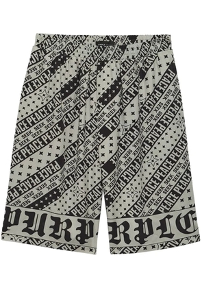 Purple Brand Flag Bandana bermuda shorts - Grey