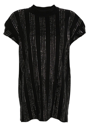 The Attico Laurie crystal-embellished T-shirt - Black