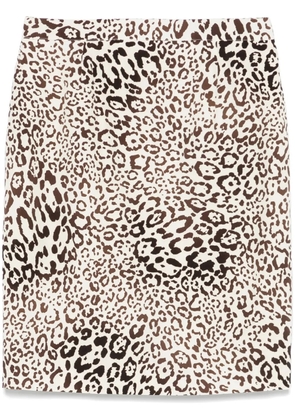 Alessandra Rich leopard-print silk mini skirt - Neutrals