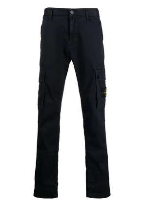 Stone Island Compass-motif cotton cargo pants - Blue
