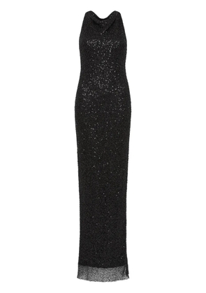Rebecca Vallance Nixie sequin-embellished halterneck gown - Black