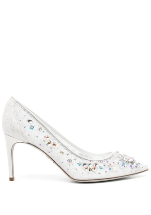 René Caovilla 80mm crystal-embellished pumps - Silver